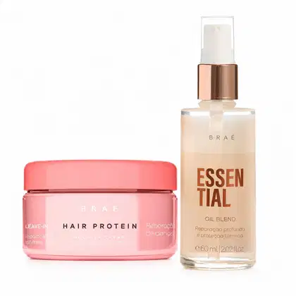 Imagem do produto Braé Kit Hair Protein + Óleo Blend Essential – Reconstrução, Nutrição, Hidratação e Brilho Capilar – Tratamento Completo