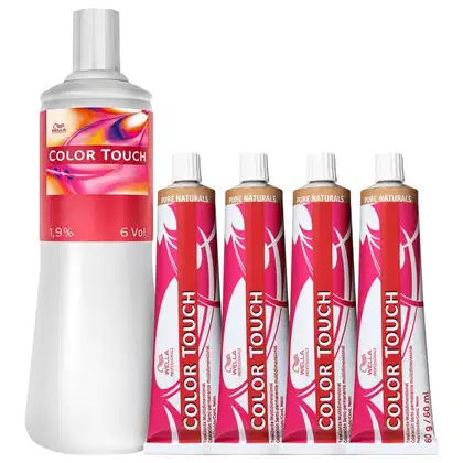 Imagem do produto Kit Wella Professionals Color Touch Tonalizantes 4X 7.0 +  Emulsão Reveladora 6 Vol. (5 Produtos)