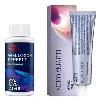 Imagem do produto Illumina Color 5/81 Castanho Claro Perola Acinzentado 60ml + Welloxon Perfect Trilux 6% - Oxidante 20 Volumes 60ml
