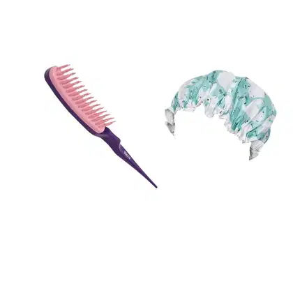 Imagem do produto Kit Ricca - Pente para Fitagem de Cabelo +  Touca de Banho Fashion