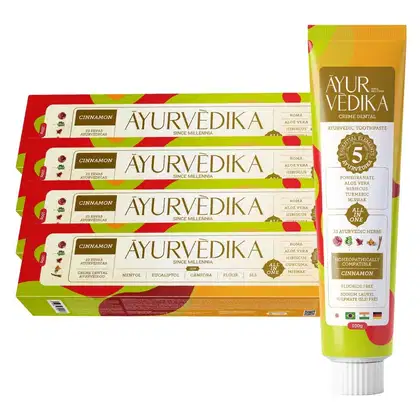 Imagem do produto Kit 4 Creme Dental Ayurvédika Sem Flúor Cinnamon Natural 100g