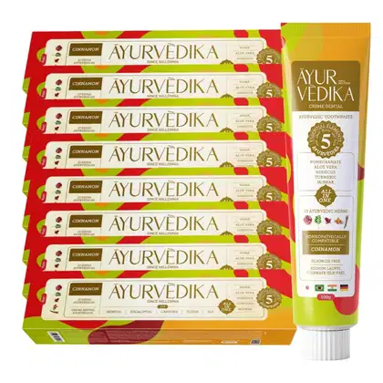 Imagem do produto Kit 8 Creme Dental Ayurvédika Sem Flúor Cinnamon Natural 100g