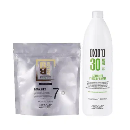 Imagem do produto Kit Alfaparf Milano - Pó Descolorante 7 Tons 400g + Água Oxigenada 9% 30 Volumes 1L