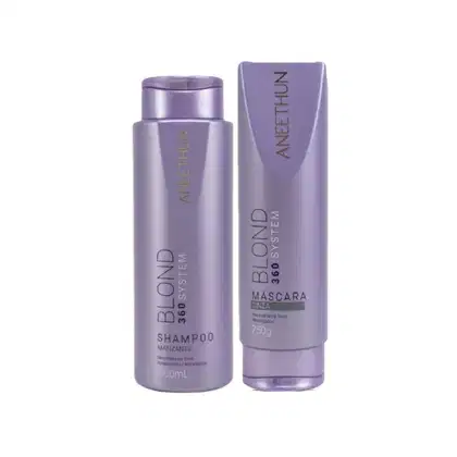 Imagem do produto Kit Aneethun Blond 360 - Shampoo Matizante 300ml + Máscara Cinza 250g
