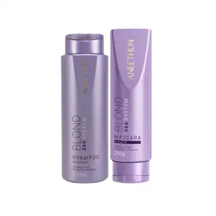 Imagem do produto Kit Aneethun Blond 360 - Shampoo Matizante 300ml + Máscara Violeta 250g
