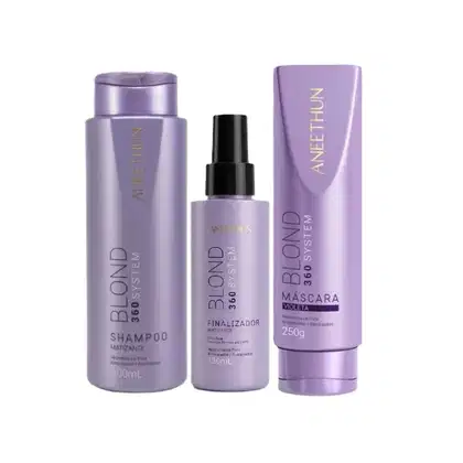Imagem do produto Kit Aneethun Blond 360 - Shampoo Matizante 300ml + Máscara Violeta 250g + Finalizador 120ml