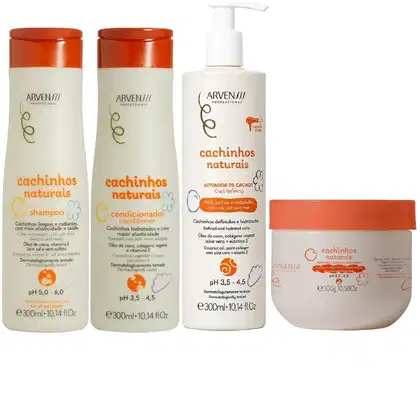 Imagem do produto Kit Arvensis Cachinhos Naturais - Shampoo & Condicionador 300ml + Ativador Ondulados 300ml + Máscara Crespos 300g