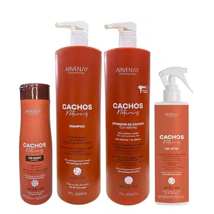 Imagem do produto Kit Arvensis Cachos Naturais - Shampoo 1L + Ativador De Cachos 1L + Co-Wash 300ml + Day After 250ml