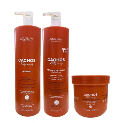Imagem do produto Kit Arvensis Professional Cachos Naturais - Shampoo 1L + Ativador De Cachos 1L + Máscara 500g