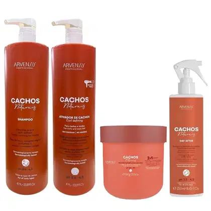 Imagem do produto Kit Arvensis Cachos Naturais - Shampoo 1L +Ativador de Cachos 1L + Day After 250ml + Máscara Capilar 2x1 500g