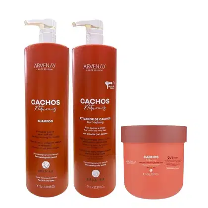 Imagem do produto Kit Arvensis Cachos Naturais - Shampoo 1L + Ativador de Cachos 1L + Máscara Capilar 2x1 500g