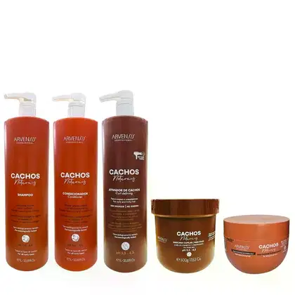 Imagem do produto Kit Arvensis Cachos - Shampoo 1L + Condicionador 1L + Ativador De Crespos 1L + Máscara Crespos 500g + Gelatina 250g