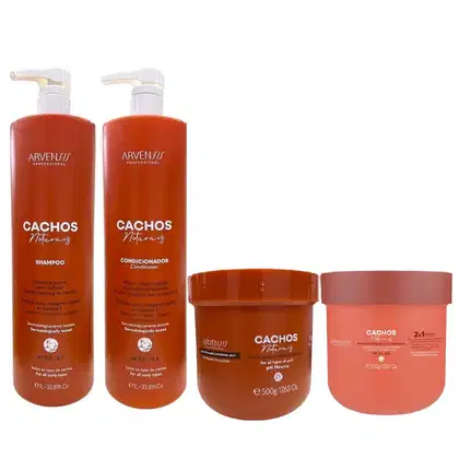 Imagem do produto Kit Arvensis Cachos Naturais - Shampoo 1L + Condicionador 1L + Gelatina Alta Fixação 500g + Máscara Capilar 2x1 500g