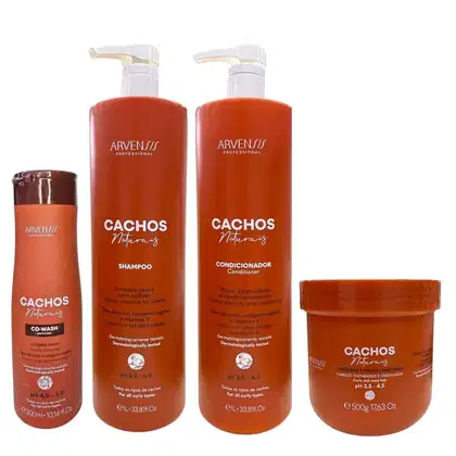 Imagem do produto Kit Arvensis Professional Cachos Naturais - Shampoo 1L + Condicionador 1L + Máscara 500g + Co-Wash 300ml