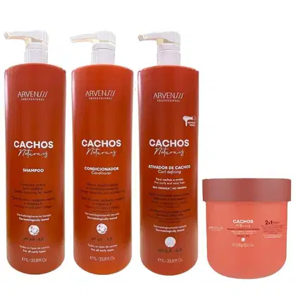 Imagem do produto Kit Arvensis Cachos Naturais - Shampoo 1L + Condicionador 1L + Ativador de Cachos 1L + Máscara Capilar 2x1 500g