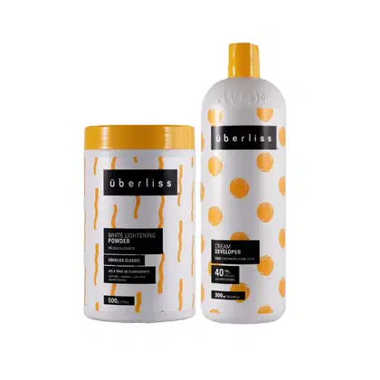 Imagem do produto Kit Avlon Uberliss - White Lightening Powder Pó descolorante 500g + Água Oxigenada Estabilizada 40 Vol. 900ml