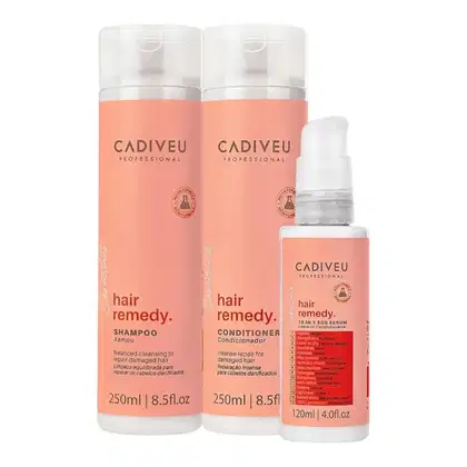 Imagem do produto Kit Cadiveu Professional Hair Remedy - Shampoo & Condicionador 250ml + Leave-In 120ml