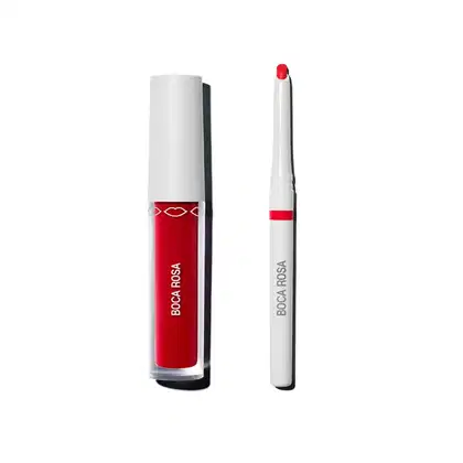 Kit Boca Rosa Lip Combo Contorno Labial Vermelho + Hidra Lábios Vermelho, 2 produtos.