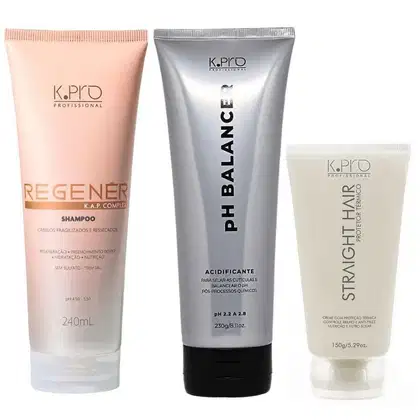Imagem do produto Kit K.Pro Regenér - Shampoo 240ml + pH Acidificante 230g + Straight Hair 150ml