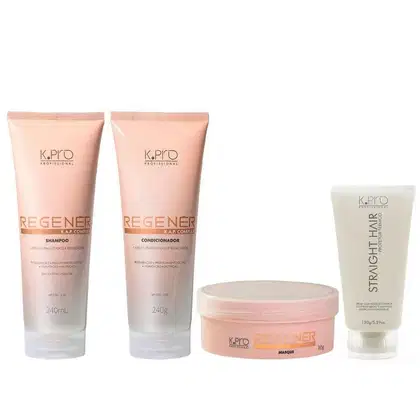 Imagem do produto Kit K.Pro Regenér - Shampoo 240ml & Condicionador 240g & Máscara 165g + Straight Hair 150ml