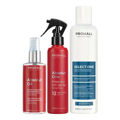 Imagem do produto Kit Prohall Select One + Absolut One Controle do Frizz Tratamento e Brilho