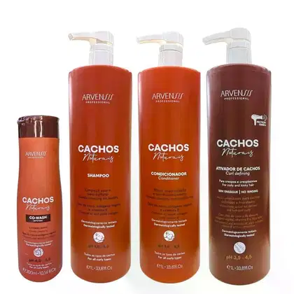 Imagem do produto Kit Arvensis Professional Cachos Naturais- Shampoo 1L + Condicionador 1L + Ativador De Cachos Crespos 1L + Co-Wash 300ml