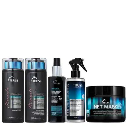 Imagem do produto Truss Miracle Kit Shampoo Condicionador Amino Net Mask e Uso Obrigatório Reconstrutor 260ml
