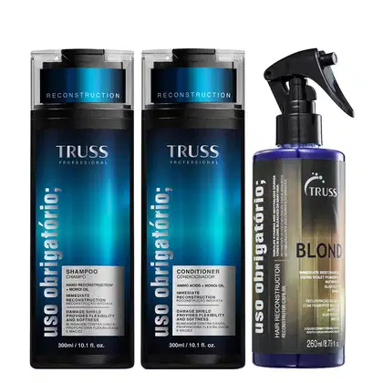Imagem do produto Truss Uso Obrigatório Kit Shampoo Condicionador e Blond Reconstrutor 260ml
