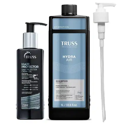 Imagem do produto Kit Truss Hydra Air - Shampoo 1L + Hair Protector 250ml + Válvula Pump