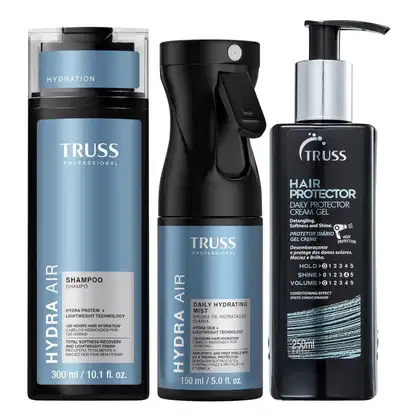 Imagem do produto Kit Truss Hydra Air - Shampoo 300ml + Bruma150ml + Hair Protector 250ml