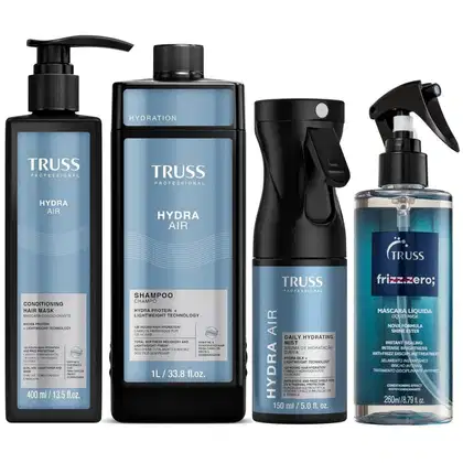 Imagem do produto Kit Truss Hydra Air - Shampoo 1L + CondMask 400ml + Bruma 150ml + Frizz Zero 260ml