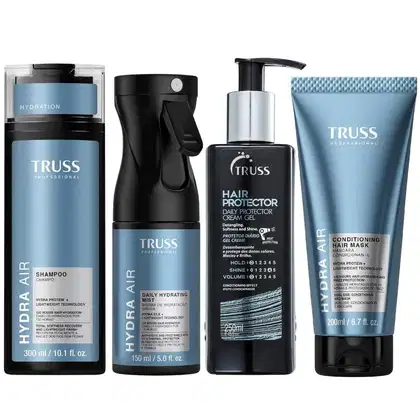 Imagem do produto Kit Truss Hydra Air - Shampoo 300ml + CondMask 200ml + Bruma150ml + Hair Protector 250ml