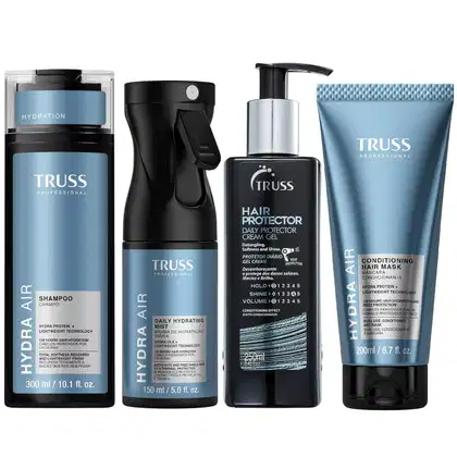 Imagem do produto Kit Truss Hydra Air - Shampoo 300ml + CondMask 200ml + Bruma150ml + Hair Protector 250ml
