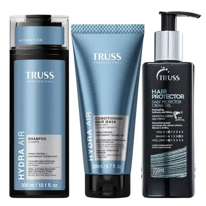 Imagem do produto Kit Truss Hydra Air - Shampoo 300ml + CondMask 200ml + Hair Protector 250ml