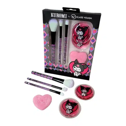 Imagem do produto Kit de Acessórios Kuromi com Pincéis, Esponja e Gel Eyepads Klass Vough
