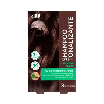 Imagem do produto KISS NY COLOR CHANGE SHAMPOO TONALIZANTE TOM: CASTANHO MÉDIO