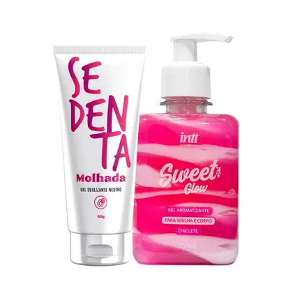 Imagem do produto Sweet Glow Hidratante Aveludado Comestível Virilha e Corpo Chiclete 320ml Lubrificante Sedenta Molhada 50g