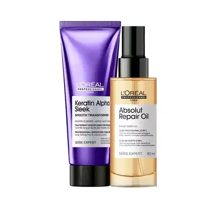 Imagem do produto Kit L'Oréal Professionnel Keratin Alpha Sleek & Absolut Repair Oil Duo (2 Produtos)