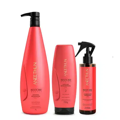 Imagem do produto Kit Aneethun Restore System - Shampoo 1L + Máscara 250g + Acidificante 210ml