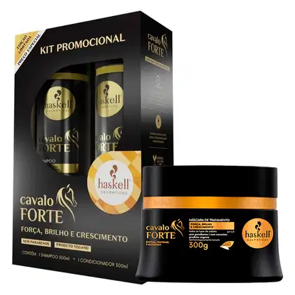 Imagem do produto Kit Haskell Cavalo Forte Pack Shampoo e Condicionador 300ml + Máscara 300g
