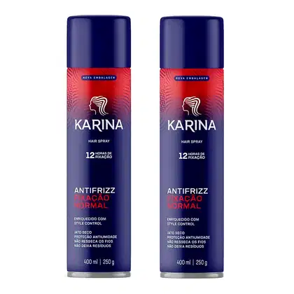 Imagem do produto Kit Karina Hair Spray Antifrizz Fixação Normal 2un