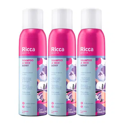 Imagem do produto Kit Ricca Shampoo a Seco Berry 3Un 150ml