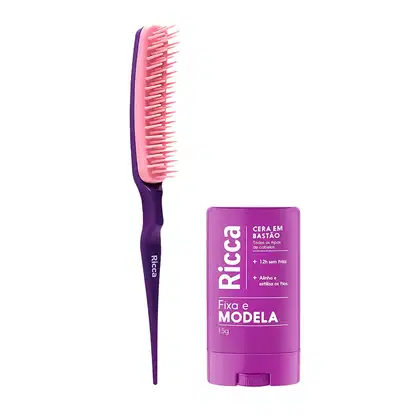 Imagem do produto Kit Ricca Escova Fitagem + Cera Fixadora
