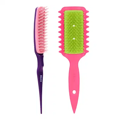 Imagem do produto Kit Ricca Escova Fitagem + Escova Flex Fita Curls Rosa