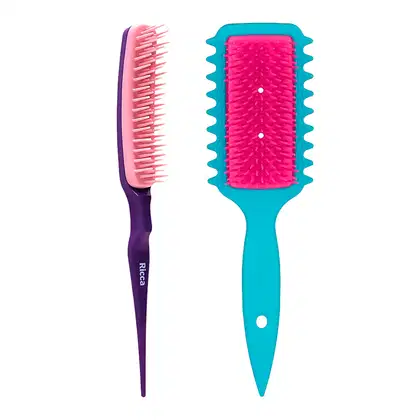 Imagem do produto Kit Ricca Escova Fitagem + Escova Flex Fita Curls Azul