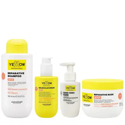 Imagem do produto Kit Yellow Repair Tratamento Reparador - Shampoo 500ml + Máscara 300ml + Sérum Capilar 150ml + Bond Hero 100ml