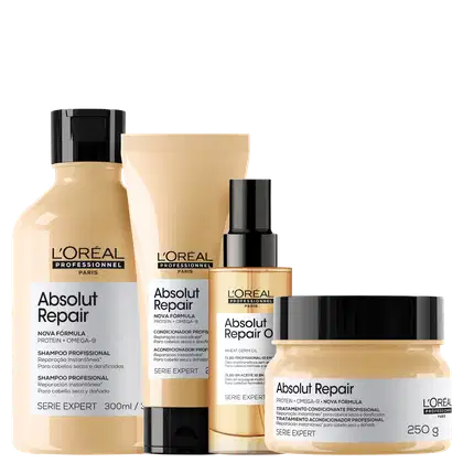 Imagem do produto Kit L'Oréal Professionnel Serie Expert Absolut Repair Omega-9 + Protein Quarteto (4 Produtos)