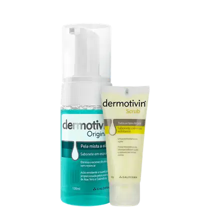 Imagem do produto Kit Dermotivin Esfoliação e Sabonete em Espuma Pele Mista (2 Produtos)