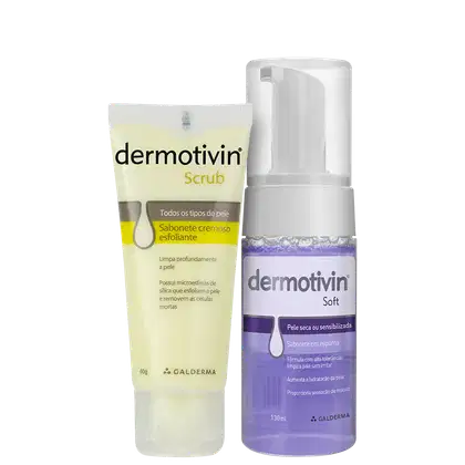 Imagem do produto Kit Dermotivin Esfoliação e Sabonete em Espuma Pele Seca ou Sensível (2 Produtos)