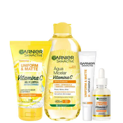 Imagem do produto Kit Garnier SkinActive Uniform & Matte Quarteto (4 Produtos)